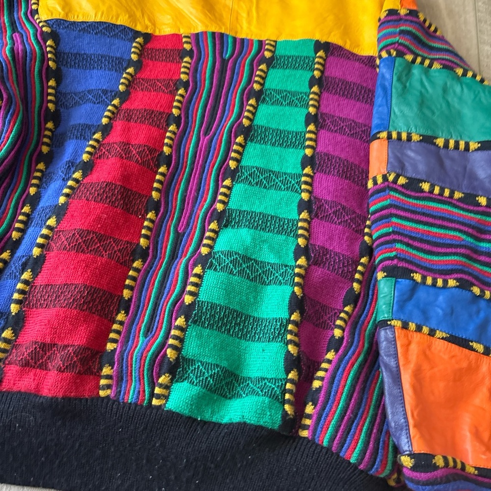 Colorful Patchwork Striped Retro Jacket - Multico… - image 3